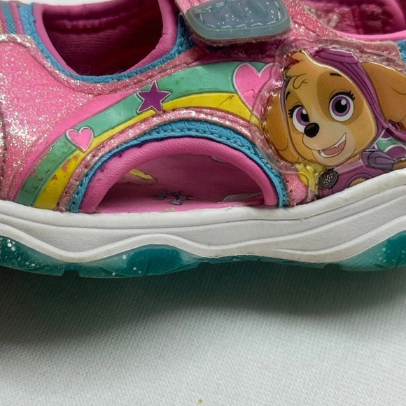 Paw Patrol Pink Glitter Sandals Toddler Size 6 Lights up - Picture 8 of 11
